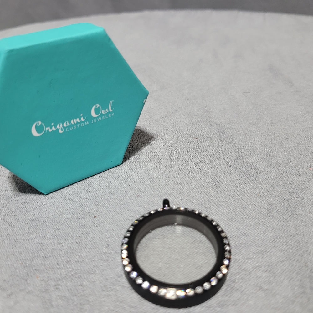 Origami Owl Black Locket with Crystals